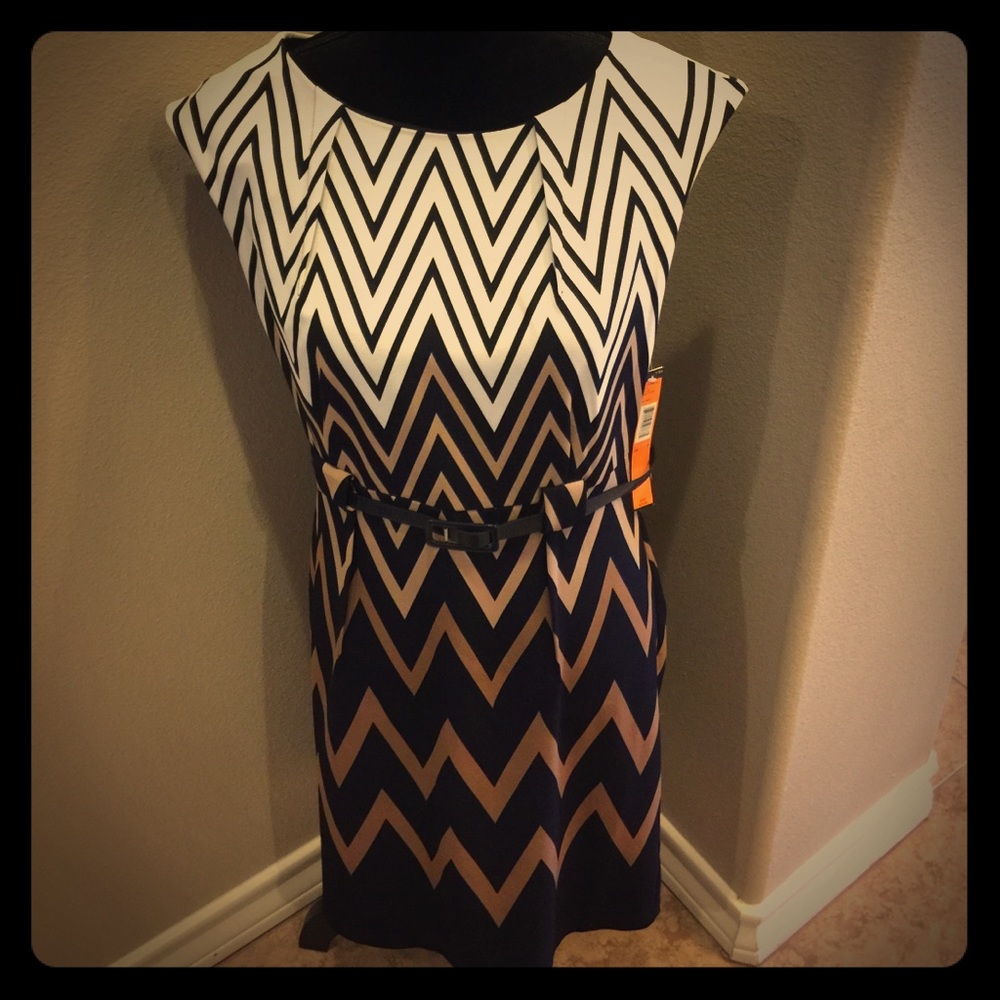 NWT Gorgeous Sleeveless Chevron Dress